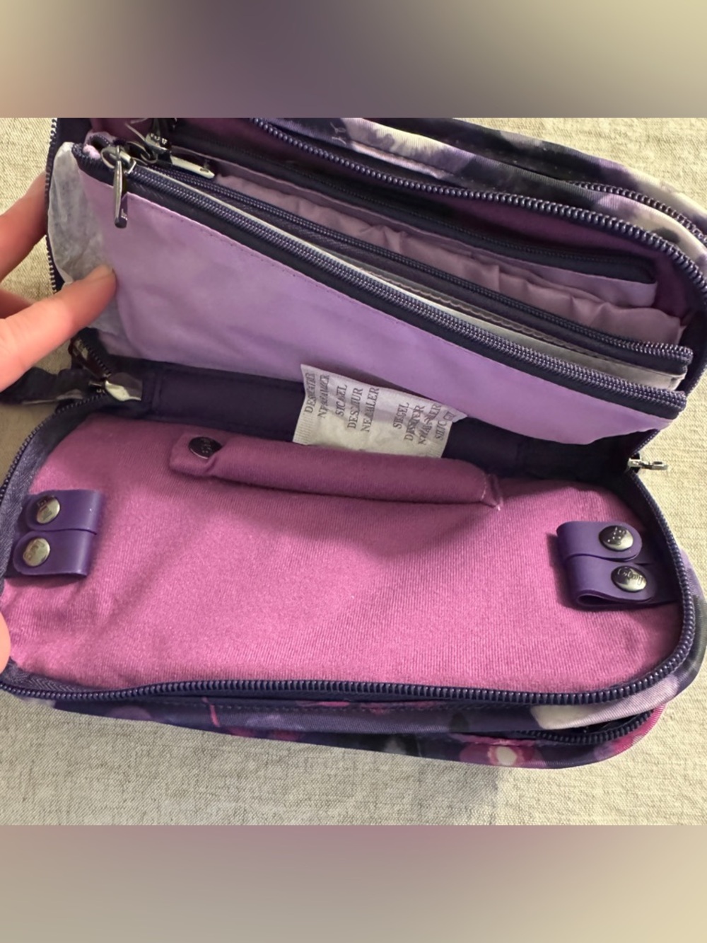 lug Flipper Jewelry Clutch - Purple Floral Print NWT - Picture 5 of 7